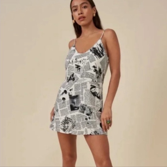 Reformation Dresses & Skirts - NWT Reformation Ventura Slip Dress - Climate Newsprint, S, Rare Sold Out Pattern